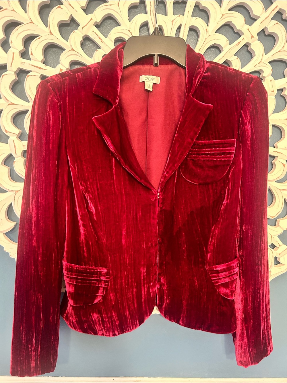 Cache Red Velvet Women's Blazer Jacket